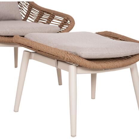 ΠΟΛΥΘΡΟΝΑ LOUNGE ΜΕ ΥΠΟΠΟΔΙΟ REMVAZZO HM6561.02 ΑΛΟΥΜΙΝΙΟ ΜΠΕΖ--WICKER 90x85x96Υεκ