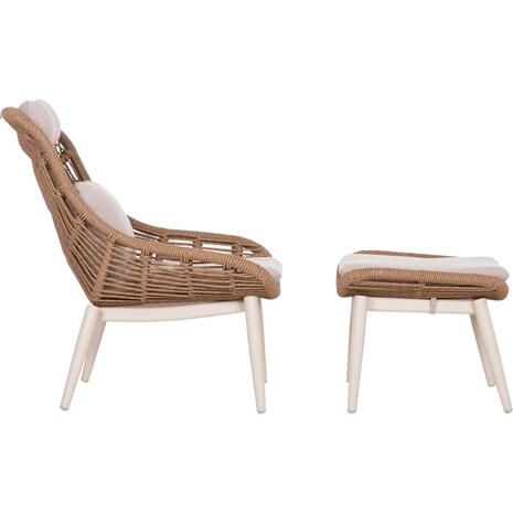 ΠΟΛΥΘΡΟΝΑ LOUNGE ΜΕ ΥΠΟΠΟΔΙΟ REMVAZZO HM6561.02 ΑΛΟΥΜΙΝΙΟ ΜΠΕΖ--WICKER 90x85x96Υεκ