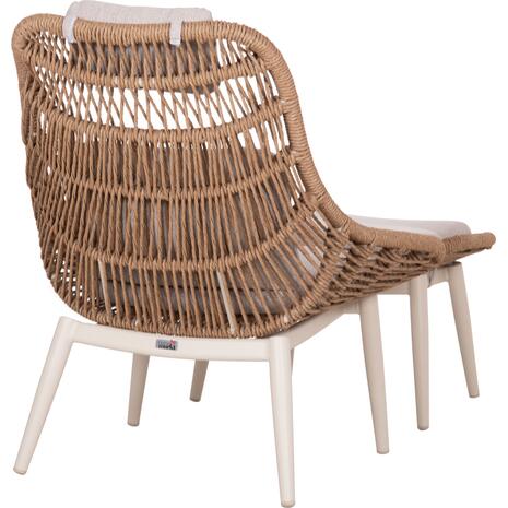 ΠΟΛΥΘΡΟΝΑ LOUNGE ΜΕ ΥΠΟΠΟΔΙΟ REMVAZZO HM6561.02 ΑΛΟΥΜΙΝΙΟ ΜΠΕΖ--WICKER 90x85x96Υεκ