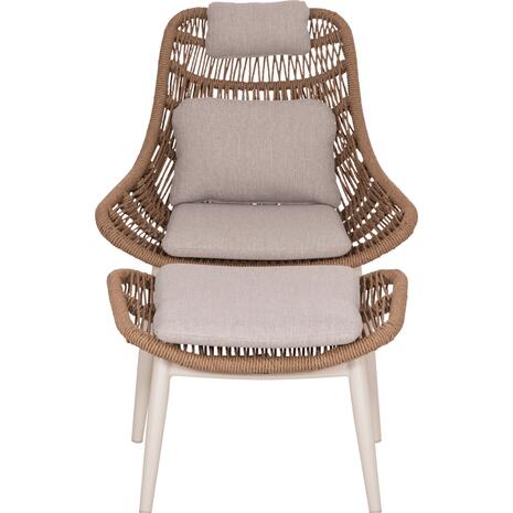 ΠΟΛΥΘΡΟΝΑ LOUNGE ΜΕ ΥΠΟΠΟΔΙΟ REMVAZZO HM6561.02 ΑΛΟΥΜΙΝΙΟ ΜΠΕΖ--WICKER 90x85x96Υεκ