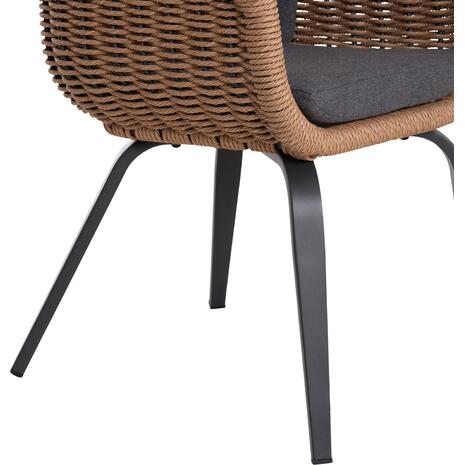 ΠΟΛΥΘΡΟΝΑ VICTUS HM6559.01 ΑΛΟΥΜΙΝΙΟ & OLEFIN ΓΚΡΙ-TWIST WICKER 60x62x76Yεκ (σετ 2 τεμαχίων)