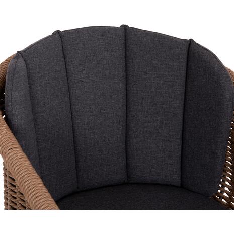 ΠΟΛΥΘΡΟΝΑ VICTUS HM6559.01 ΑΛΟΥΜΙΝΙΟ & OLEFIN ΓΚΡΙ-TWIST WICKER 60x62x76Yεκ (σετ 2 τεμαχίων)