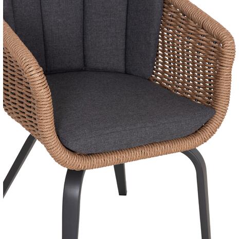 ΠΟΛΥΘΡΟΝΑ VICTUS HM6559.01 ΑΛΟΥΜΙΝΙΟ & OLEFIN ΓΚΡΙ-TWIST WICKER 60x62x76Yεκ (σετ 2 τεμαχίων)