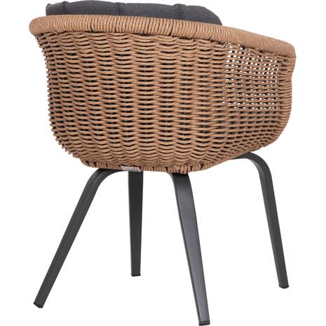 ΠΟΛΥΘΡΟΝΑ VICTUS HM6559.01 ΑΛΟΥΜΙΝΙΟ & OLEFIN ΓΚΡΙ-TWIST WICKER 60x62x76Yεκ (σετ 2 τεμαχίων)