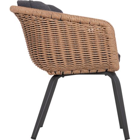 ΠΟΛΥΘΡΟΝΑ VICTUS HM6559.01 ΑΛΟΥΜΙΝΙΟ & OLEFIN ΓΚΡΙ-TWIST WICKER 60x62x76Yεκ (σετ 2 τεμαχίων)