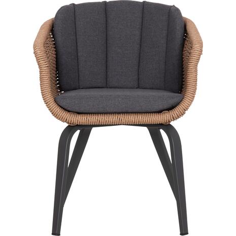 ΠΟΛΥΘΡΟΝΑ VICTUS HM6559.01 ΑΛΟΥΜΙΝΙΟ & OLEFIN ΓΚΡΙ-TWIST WICKER 60x62x76Yεκ (σετ 2 τεμαχίων)