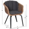 ΠΟΛΥΘΡΟΝΑ VICTUS HM6559.01 ΑΛΟΥΜΙΝΙΟ & OLEFIN ΓΚΡΙ-TWIST WICKER 60x62x76Yεκ (σετ 2 τεμαχίων)