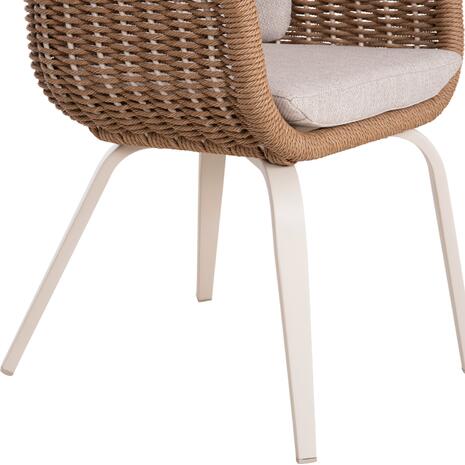 ΠΟΛΥΘΡΟΝΑ VICTUS HM6559.02 ΑΛΟΥΜΙΝΙΟ & OLEFIN ΜΠΕΖ-TWIST WICKER 60x62x76Yεκ (σετ 2 τεμαχίων)