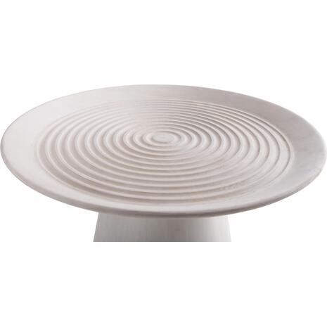 ΤΡΑΠΕΖΙ ΣΑΛΟΝΙΟΥ ΣΤΡΟΓΓΥΛΟ ROSS HM9709 ΜΑΣΙΦ ΞΥΛΟ MANGO-ΛΕΥΚΟ Φ60x45Υεκ.