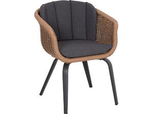 ΠΟΛΥΘΡΟΝΑ VICTUS HM6559.01 ΑΛΟΥΜΙΝΙΟ & OLEFIN ΓΚΡΙ-TWIST WICKER 60x62x76Yεκ (σετ 2 τεμαχίων)