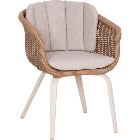 ΠΟΛΥΘΡΟΝΑ VICTUS HM6559.02 ΑΛΟΥΜΙΝΙΟ & OLEFIN ΜΠΕΖ-TWIST WICKER 60x62x76Yεκ (σετ 2 τεμαχίων)