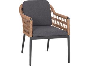 ΠΟΛΥΘΡΟΝΑ BOXER HM6556.01 ΑΛΟΥΜΙΝΙΟ & OLEFIN ΓΚΡΙ-TWIST WICKER 58x60x80Yεκ (σετ 2 τεμαχίων)