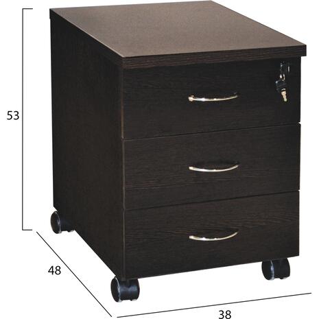 ΣΥΡΤΑΡΙΕΡΑ ΓΡΑΦΕΙΟΥ ΕΠΑΓΓΕΛΜΑΤΙΚΗ SIENNA HM2011.02 WENGE ΜΕ 3ΣΥΡΤΑΡΙΑ 38X48X53cm