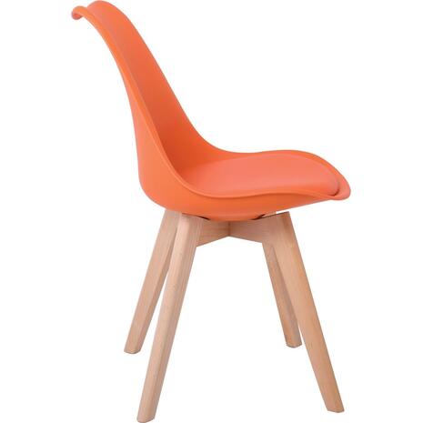 MARTIN Καρέκλα Ξύλο, PP Πορτοκαλί Μονταρισμένη Ταπετσαρία (ΕΜ136,74)