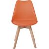 MARTIN Καρέκλα Ξύλο, PP Πορτοκαλί Μονταρισμένη Ταπετσαρία (ΕΜ136,74)
