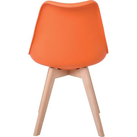 MARTIN Καρέκλα Ξύλο, PP Πορτοκαλί Μονταρισμένη Ταπετσαρία (ΕΜ136,74)