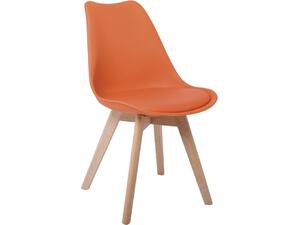 MARTIN Καρέκλα Ξύλο, PP Πορτοκαλί Μονταρισμένη Ταπετσαρία (ΕΜ136,74)