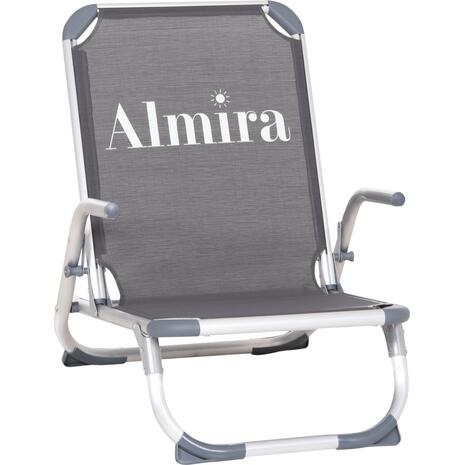 ΚΑΡΕΚΛΑΚΙ ΠΑΡΑΛΙΑΣ ΑΛΟΥΜINIOY ΒΑΡ.ΤΥΠΟΥ ΨΗΛΗ ΠΛΑΤΗ ALMIRA HM5053.10 ΓΚΡΙ 55x71x66Υεκ