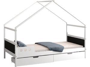 ΚΡΕΒΑΤΙ ΠΑΙΔΙΚΟ ΜΕ ΣΥΡΤΑΡΙΑ HOUSER HM741.01 τ.MONTESSORI ΞΥΛΟ ΠΕΥΚΟ ΛΕΥΚΟ-190x90εκ