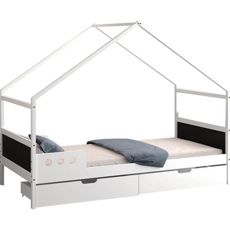 ΚΡΕΒΑΤΙ ΠΑΙΔΙΚΟ ΜΕ ΣΥΡΤΑΡΙΑ HOUSER HM741.01 τ.MONTESSORI ΞΥΛΟ ΠΕΥΚΟ ΛΕΥΚΟ-190x90εκ