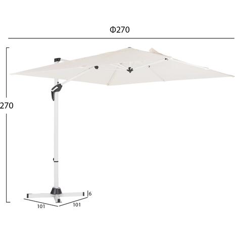 ΟΜΠΡΕΛΑ ΠΙΣΙΝΑΣ JAVANTE HM6623.02 ΛΕΥΚΟ ΑΛΟΥΜΙΝΙΟ & ΠΑΝΙ 2.7x2.7x2.7Yμ