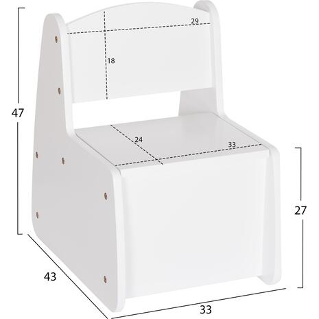 ΠΑΙΔΙΚΟ ΚΑΡΕΚΛΑΚΙ ΜΕ ΑΠΟΘ.ΧΩΡΟ RICKI HM18343.03 ΚΟΝΤΡΑΠΛΑΚΕ/MDF ΛΕΥΚΟ 33x43x47Υεκ