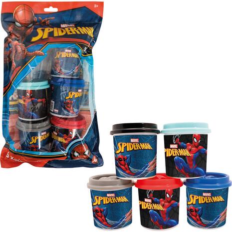 Πλαστελίνη Marvel Spiderman Σακουλάκι Με 5 Βαζάκια Και Καπάκια Καλουπάκια 570gr