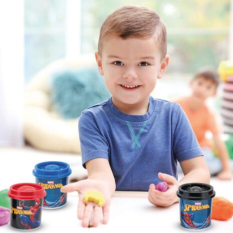Πλαστελίνη Marvel Spiderman Σακουλάκι Με 5 Βαζάκια Και Καπάκια Καλουπάκια 570gr