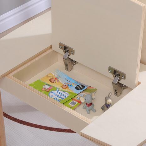 ΤΡΑΠΕΖΑΚΙ ΠΑΙΔΙΚΟ ΜΕ ΑΠΟΘ.ΧΩΡΟΥΣ RICKI HM18339.01 MDF & ΣΥΜΗΔΑ ΣΕ ΦΥΣΙΚΟ 65x65x47Υεκ