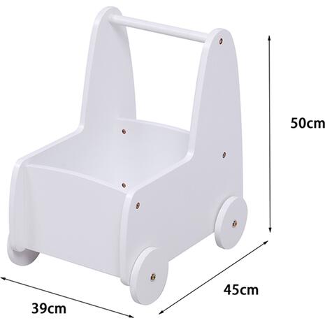 ΠΑΙΔΙΚΟ ΤΡΟΛΕΥ/ΚΑΡΟΤΣΑΚΙ RICKI HM18341.03 MDF & ΚΟΝΤΡΑΠΛΑΚΕ ΛΕΥΚΟ 33x45x50Υεκ