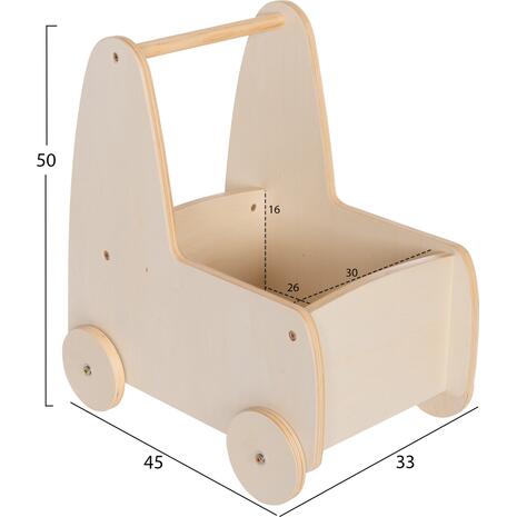 ΠΑΙΔΙΚΟ ΤΡΟΛΕΥ/ΚΑΡΟΤΣΑΚΙ RICKI HM18341.01 MDF & ΚΟΝΤΡΑΠΛΑΚΕ ΦΥΣΙΚΟ 33x45x50Υεκ