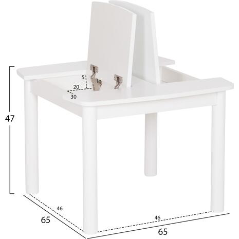 ΤΡΑΠΕΖΑΚΙ ΠΑΙΔΙΚΟ ΜΕ ΑΠΟΘ.ΧΩΡΟΥΣ RICKI HM18339.03 MDF & ΣΥΜΗΔΑ ΣΕ ΛΕΥΚΟ 65x65x47Υεκ