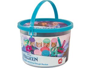 Κουβαδάκι με 4 βαζάκια πλαστελίνης, καπάκια καλουπάκια και εργαλεία Frozen 200gr
