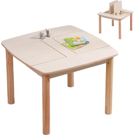 ΤΡΑΠΕΖΑΚΙ ΠΑΙΔΙΚΟ ΜΕ ΑΠΟΘ.ΧΩΡΟΥΣ RICKI HM18339.01 MDF & ΣΥΜΗΔΑ ΣΕ ΦΥΣΙΚΟ 65x65x47Υεκ