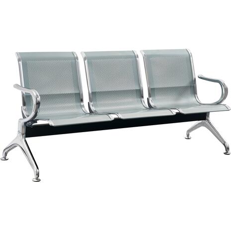 ΚΑΘΙΣΜΑ ΑΝΑΜΟΝΗΣ Τ. ΑΕΡΟΔΡΟΜΙΟΥ 3ΘΕΣΙΟ AVIATOR HM18399 ΜΕΤΑΛΛΟ MESH ΓΚΡΙ 172x55x76Υ