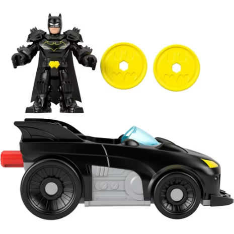 Mattel Fisher-Price DC Super Friends Metal Force Batmobile Toy Car, 3-Inch Batman Φιγούρα Με Αξεσουάρ JFJ68