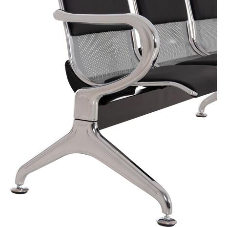 ΚΑΘΙΣΜΑ ΑΝΑΜΟΝΗΣ Τ.ΑΕΡΟΔΡΟΜΙΟΥ 3ΘΕΣΙΟ AVIATOR HM18400 ΜΕΤΑΛΛΟ ΜΕ PU ΜΑΥΡΟ 172x55x76Υ