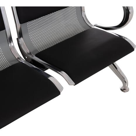 ΚΑΘΙΣΜΑ ΑΝΑΜΟΝΗΣ Τ.ΑΕΡΟΔΡΟΜΙΟΥ 3ΘΕΣΙΟ AVIATOR HM18400 ΜΕΤΑΛΛΟ ΜΕ PU ΜΑΥΡΟ 172x55x76Υ