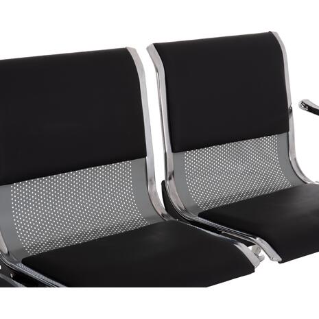 ΚΑΘΙΣΜΑ ΑΝΑΜΟΝΗΣ Τ.ΑΕΡΟΔΡΟΜΙΟΥ 3ΘΕΣΙΟ AVIATOR HM18400 ΜΕΤΑΛΛΟ ΜΕ PU ΜΑΥΡΟ 172x55x76Υ