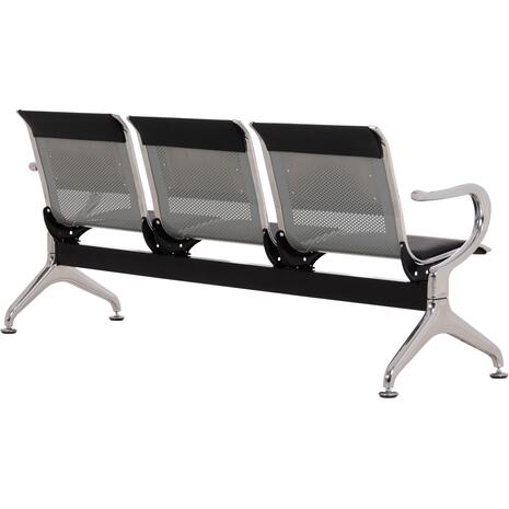 ΚΑΘΙΣΜΑ ΑΝΑΜΟΝΗΣ Τ.ΑΕΡΟΔΡΟΜΙΟΥ 3ΘΕΣΙΟ AVIATOR HM18400 ΜΕΤΑΛΛΟ ΜΕ PU ΜΑΥΡΟ 172x55x76Υ