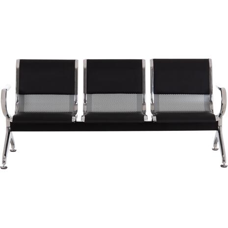 ΚΑΘΙΣΜΑ ΑΝΑΜΟΝΗΣ Τ.ΑΕΡΟΔΡΟΜΙΟΥ 3ΘΕΣΙΟ AVIATOR HM18400 ΜΕΤΑΛΛΟ ΜΕ PU ΜΑΥΡΟ 172x55x76Υ