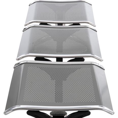 ΚΑΘΙΣΜΑ ΑΝΑΜΟΝΗΣ ΑΝΑΜΟΝΗΣ Τ.ΑΕΡΟΔΡΟΜΙΟΥ 3ΘΕΣΙΟ AVIATOR HM18404 ΜΕΤΑΛΛΟ MESH ΓΚΡΙ 148x50x40Υεκ