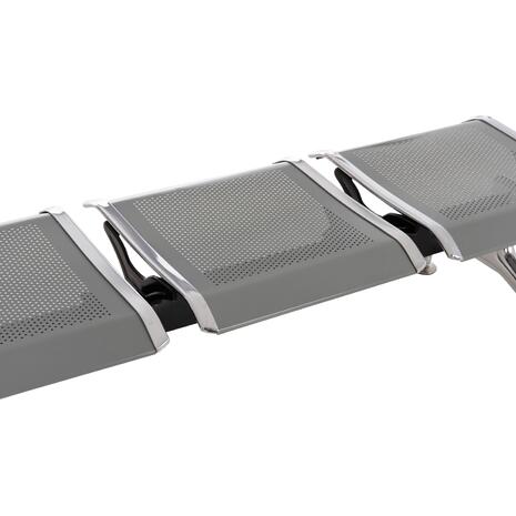 ΚΑΘΙΣΜΑ ΑΝΑΜΟΝΗΣ ΑΝΑΜΟΝΗΣ Τ.ΑΕΡΟΔΡΟΜΙΟΥ 3ΘΕΣΙΟ AVIATOR HM18404 ΜΕΤΑΛΛΟ MESH ΓΚΡΙ 148x50x40Υεκ