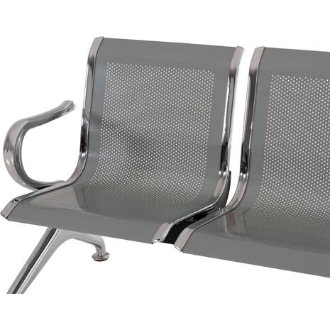 ΚΑΘΙΣΜΑ ΑΝΑΜΟΝΗΣ Τ.ΑΕΡΟΔΡΟΜΙΟΥ 3ΘΕΣΙΟ+ΤΡΑΠΕΖΙ AVIATOR HM18403 ΜΕΤΑΛΛΟ MESH ΓΚΡΙ 223x55x76Υεκ