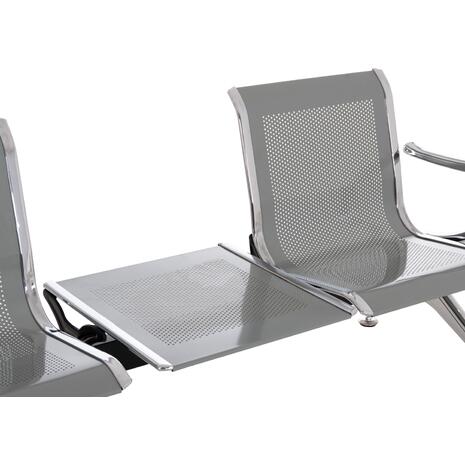 ΚΑΘΙΣΜΑ ΑΝΑΜΟΝΗΣ Τ.ΑΕΡΟΔΡΟΜΙΟΥ 3ΘΕΣΙΟ+ΤΡΑΠΕΖΙ AVIATOR HM18403 ΜΕΤΑΛΛΟ MESH ΓΚΡΙ 223x55x76Υεκ