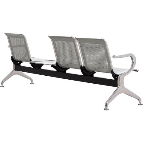 ΚΑΘΙΣΜΑ ΑΝΑΜΟΝΗΣ Τ.ΑΕΡΟΔΡΟΜΙΟΥ 3ΘΕΣΙΟ+ΤΡΑΠΕΖΙ AVIATOR HM18403 ΜΕΤΑΛΛΟ MESH ΓΚΡΙ 223x55x76Υεκ