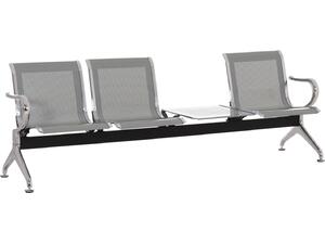 ΚΑΘΙΣΜΑ ΑΝΑΜΟΝΗΣ Τ.ΑΕΡΟΔΡΟΜΙΟΥ 3ΘΕΣΙΟ+ΤΡΑΠΕΖΙ AVIATOR HM18403 ΜΕΤΑΛΛΟ MESH ΓΚΡΙ 223x55x76Υεκ