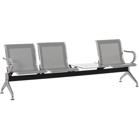 ΚΑΘΙΣΜΑ ΑΝΑΜΟΝΗΣ Τ.ΑΕΡΟΔΡΟΜΙΟΥ 3ΘΕΣΙΟ+ΤΡΑΠΕΖΙ AVIATOR HM18403 ΜΕΤΑΛΛΟ MESH ΓΚΡΙ 223x55x76Υεκ