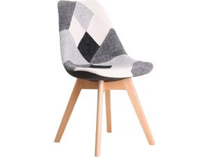 MARTIN Καρέκλα Ξύλο PP, Ύφασμα Patchwork Black & White (σετ 4 τεμαχίων) (ΕΜ136,81) (Διάφορα χρώματα)