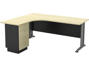 Γραφείο επαγγελματικής χρήσης Superior Compact - αριστερή γωνία 180x70x75/150x60x75 [Ε-00019942] ΕΟ995L (Dark Grey/Beech)